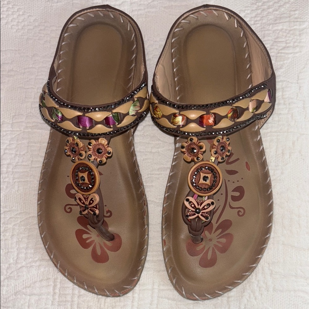 Colorful Embellished Women's Sandals